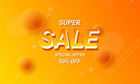 Orange and yellow gradient sale background with circle and white diagonal lines. Vector illustration.のイラスト素材