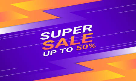 Sale banner background with orange and blue gradient stripes and line. Vector illustration.のイラスト素材