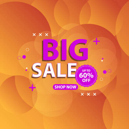 Sale banner background with orange gradient circles.のイラスト素材