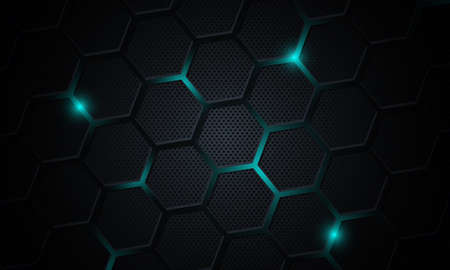 Abstract technology with hexagonal background.