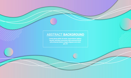 Abstract gradient wave papercut style with white lines background.のイラスト素材