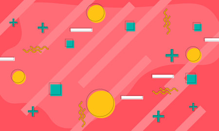 Abstract flat memphis style background.のイラスト素材