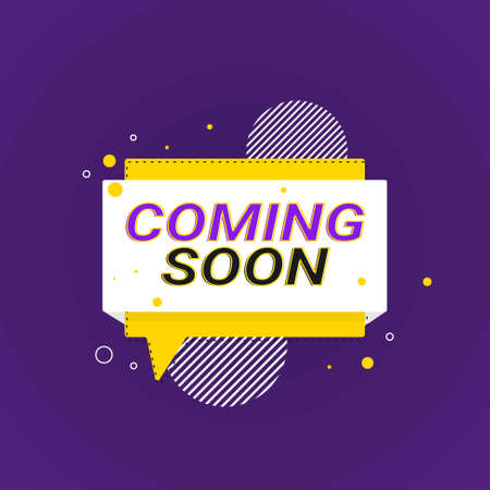 Coming soon banner background with speech bubble.のイラスト素材