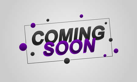 3D coming soon lettering background. Vector illustration.のイラスト素材