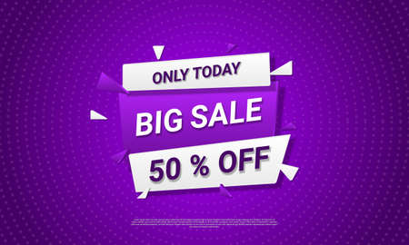 Abstract sale banner background with purple halftone style. Vector illustration.のイラスト素材