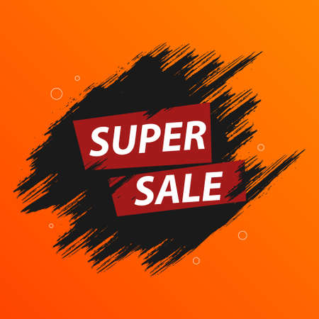 Sale banner background with abstract brush. Vector illustration.のイラスト素材