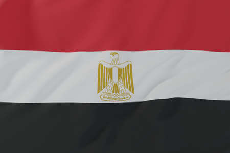 Egypt Flag. 3D rendering illustration.
