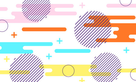 Flat colorful rounded shape background. Abstract background. Vector illustration.のイラスト素材