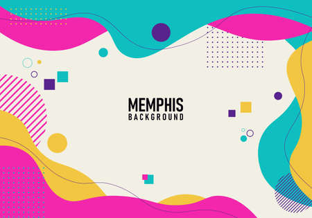 Colorful modern memphis background. vector illustration. Abstract background.のイラスト素材