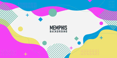 Colorful modern memphis background. vector illustration. Abstract background.のイラスト素材