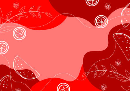 Hand draw summer background. Vector illustration. Abstract background.のイラスト素材