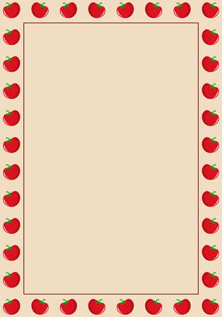 Tomato border frame background. Vector illustration. Abstract background.のイラスト素材
