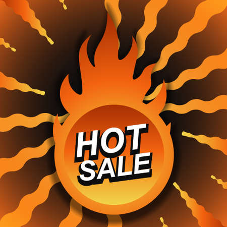 Gradient sale banner background with fire. Vector illustration. Abstract background.のイラスト素材