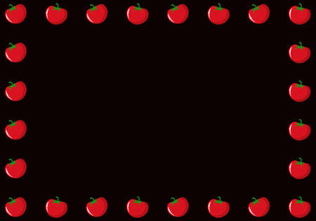 Tomato border background. Vector illustration. Abstract background.のイラスト素材