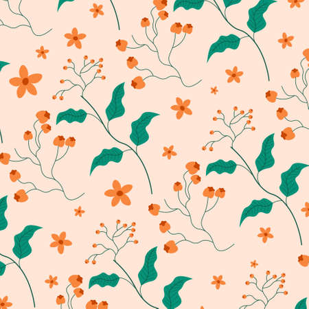 Abstract hand draw floral pattern background. Vector illustration.のイラスト素材