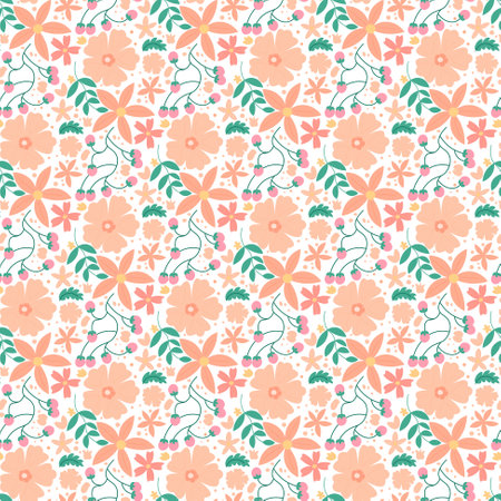 Abstract hand draw floral pattern background. Vector illustration.