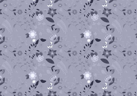 Abstract flat hand draw floral pattern background. Vector illustration.のイラスト素材