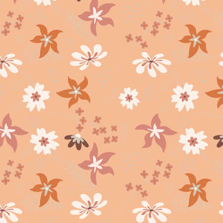 Hand drawn abstract floral pattern background. Vector illustration.のイラスト素材
