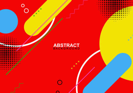 Abstract colorful geometric banner background with memphis elements. Vector illustration.