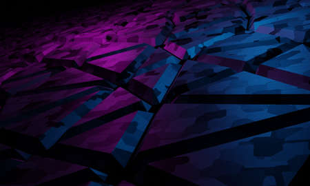 Abstract sci fi voronoi background. 3D rendering illustration.