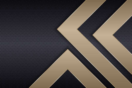 Abstract luxury triangles stripes on dark metallic texture background. Vector illustration.