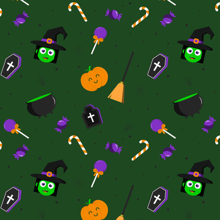 Abstract halloween pattern design background. illustration.の写真素材
