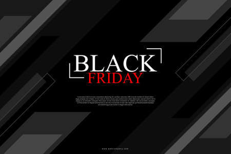 Black friday banner background with flat style. Vector illustration.のイラスト素材