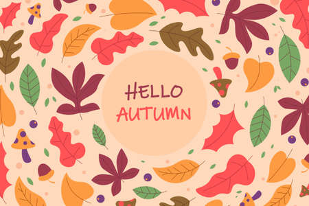 Autumn background with hand drawn style. Vector illustration.のイラスト素材