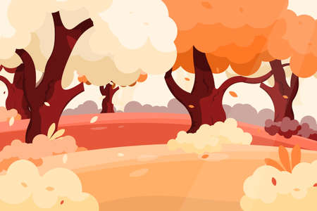 Autumn background with flat style. Vector illustration.のイラスト素材
