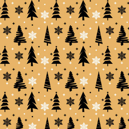 Hand drawn christmas pattern design background. Vector illustration.のイラスト素材