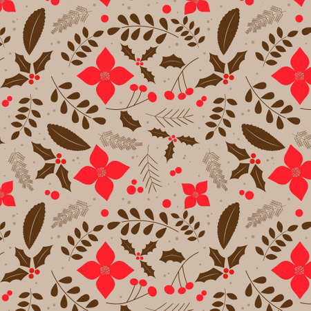 Hand drawn christmas pattern design background. Vector illustration.のイラスト素材