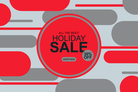 Sale background with red and gray flat rounded shape. Vector illustration.のイラスト素材
