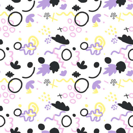 Hand drawn brush pattern background with abstract shape. Vector illustration.のイラスト素材