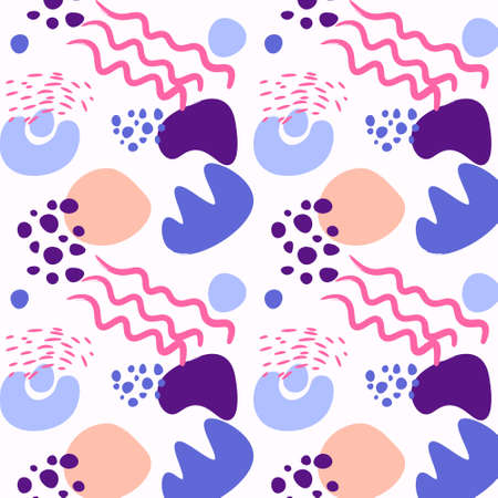Hand drawn brush pattern background with abstract shape. Vector illustration.のイラスト素材