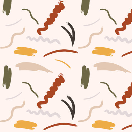 Hand drawn brush pattern background with abstract shape. Vector illustration.