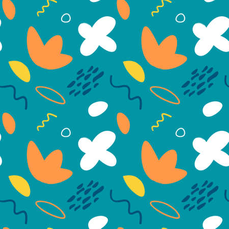 Hand drawn brush pattern background with abstract shape. Vector illustration.のイラスト素材