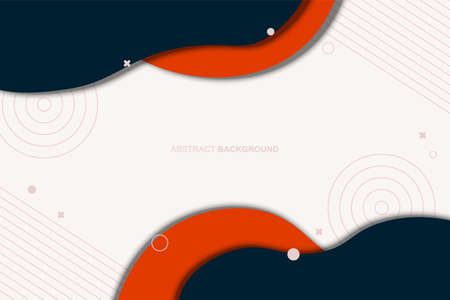 Abstract blue and orange wavy shape background with lines. Vector illustration.のイラスト素材
