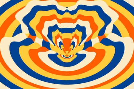 Abstract psychedelic groovy background. Vector illustration.のイラスト素材
