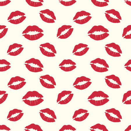 Seamless international kissing day pattern with kiss mark. Vector illustration.のイラスト素材