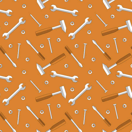 Seamless flat labour day pattern. Vector illustration.のイラスト素材