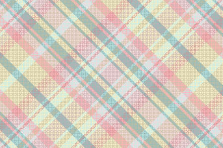 Seamless tartan plaid pattern with texture and pastel color. Vector illustration.