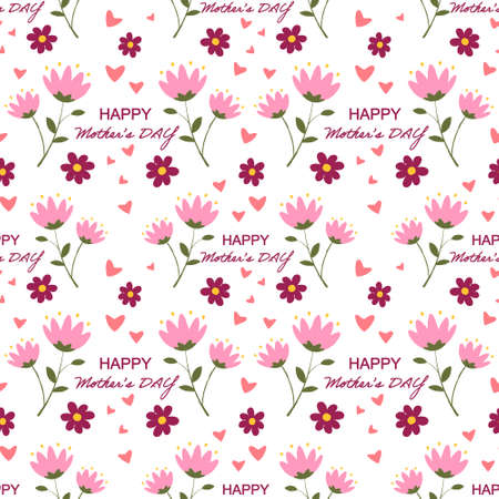Seamless pattern happy mothers day. Vector illustration.のイラスト素材