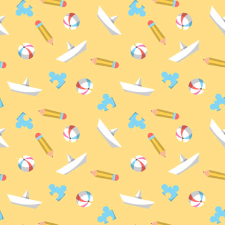 Hand drawn childrens day seamless pattern. Vector illustration.のイラスト素材