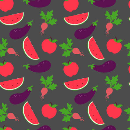 Hand drawn world food safety day seamless pattern. Vector illustration.のイラスト素材