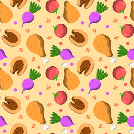 Hand drawn world food safety day seamless pattern. Vector illustration.