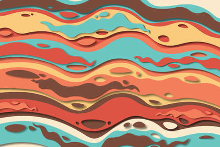 3D abstract psychedelic groovy background. Vector illustration.のイラスト素材