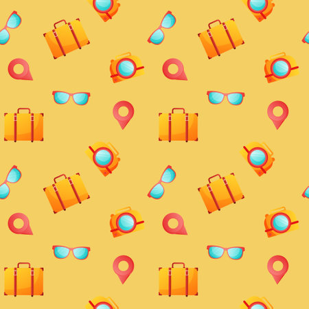 Holidays seamless pattern. Repeat pattern. Vector illustration.のイラスト素材