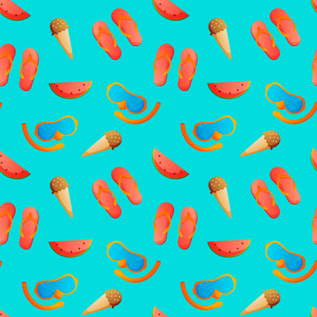 Summer seamless pattern. Repeat pattern. Vector illustration.のイラスト素材