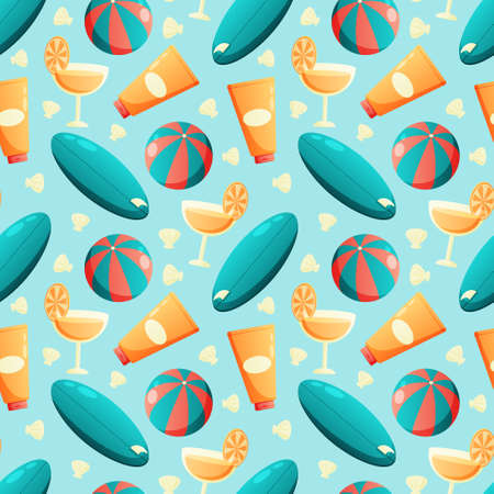 Summer seamless pattern. Repeat pattern.