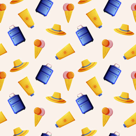 Summer seamless pattern. Repeat pattern. Vector illustration.のイラスト素材